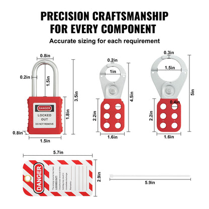 Electrical Lockout Tagout Kit, 59 PCS Safety Lockout Tagout Station With Padlocks, Hasps, Tags, Ties, Plug Lockout, Circuit Breaker Lockouts, Valve Lockouts, Cable Lockout, Lockout Bag, Box