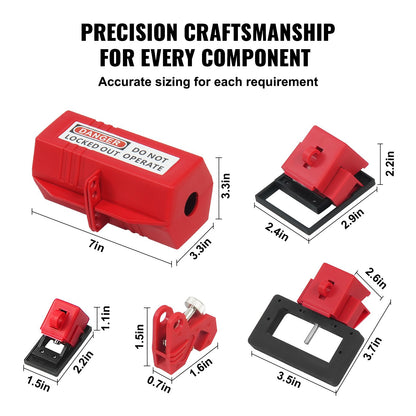 Electrical Lockout Tagout Kit, 59 PCS Safety Lockout Tagout Station With Padlocks, Hasps, Tags, Ties, Plug Lockout, Circuit Breaker Lockouts, Valve Lockouts, Cable Lockout, Lockout Bag, Box