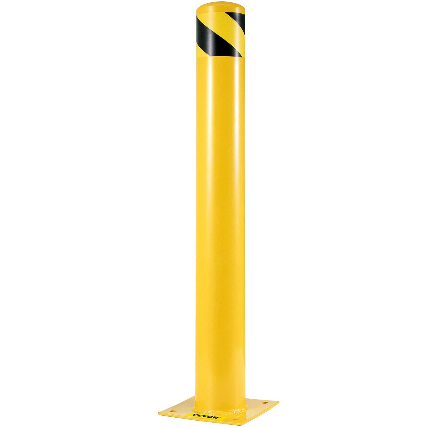 42"x5.5" Safety Bollard, 5-1/2" OD 42" Height Safety Barrier Bollard, Yellow Powder Coat Pipe Steel Safety Barrier, with 4 Free Anchor Bolts, for Traffic-Sensitive Area