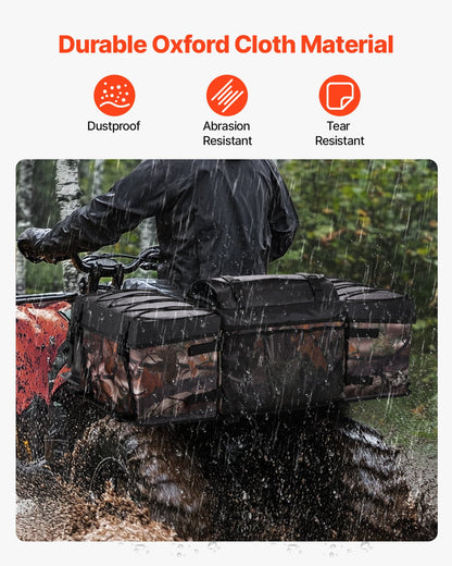 Förvaringsväska för ATV, 68L lastväska för ATV med svampdyna och flaskhållare, Förvaringsväska för pakethållare i 600D Oxfordtyg, passar de flesta ATV:ar med pakethållare, kompatibel med ATV, UTV, Can-Am