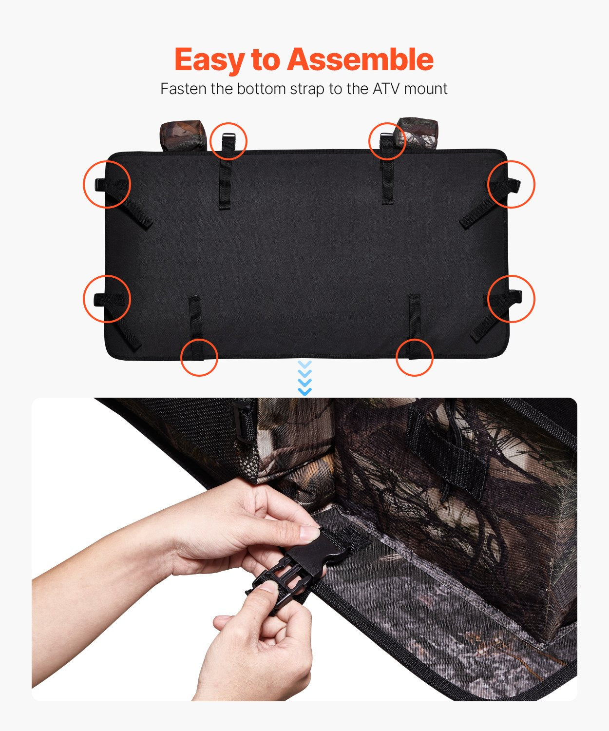 Förvaringsväska för ATV, 68L lastväska för ATV med svampdyna och flaskhållare, Förvaringsväska för pakethållare i 600D Oxfordtyg, passar de flesta ATV:ar med pakethållare, kompatibel med ATV, UTV, Can-Am