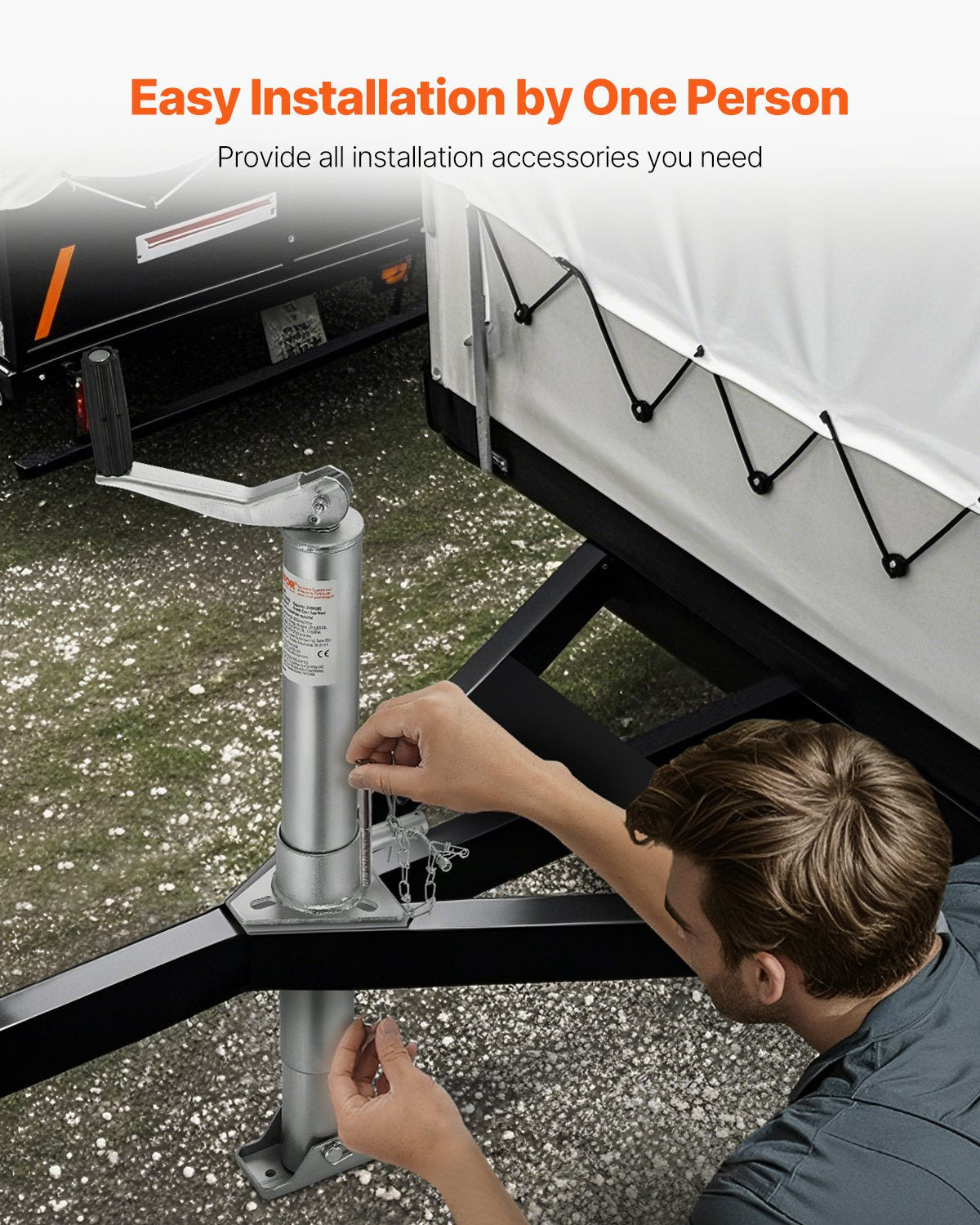 A-rams släpvagnsdomkraft Bultad släpvagnstungdomkraft 900 kg 35 cm fjädringsväg