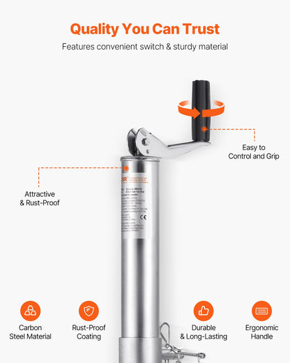 A-rams släpvagnsdomkraft Bultad släpvagnstungdomkraft 900 kg 35 cm fjädringsväg