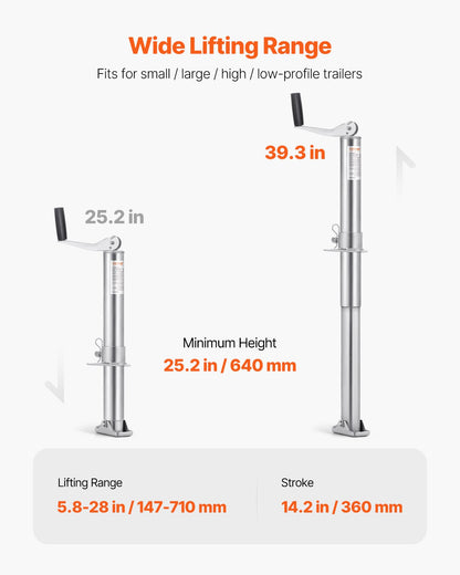 A-rams släpvagnsdomkraft Bultad släpvagnstungdomkraft 900 kg 35 cm fjädringsväg