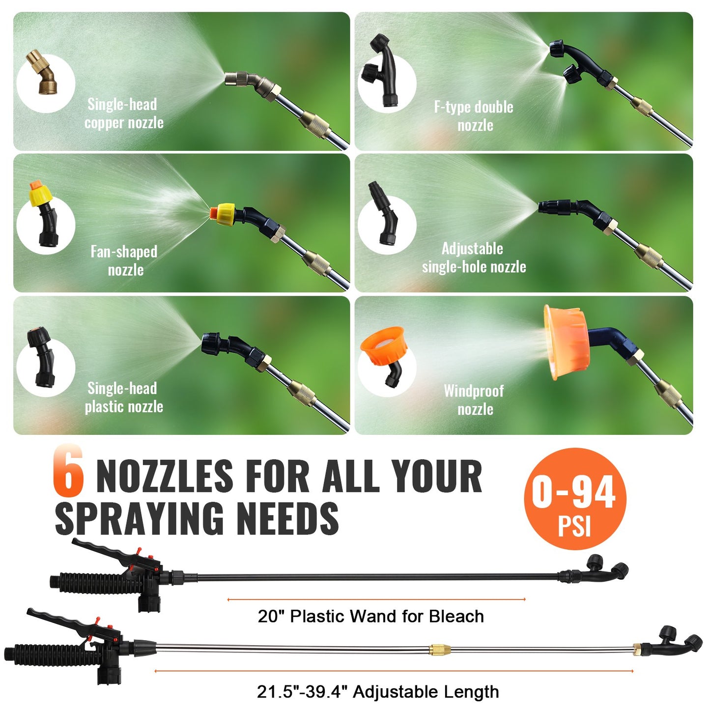 Backpack Sprayer Garden Sprayer with 15 L Reservoir 0-94 PSI