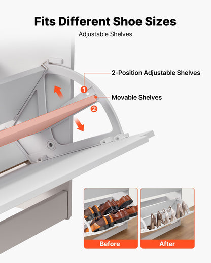 Shoe Cabinet with 3 Flip Drawers, Modern Shoes Storage Cabinet with Anti-Tipping Device, Freestanding Shoe Rack Organizer, Ideal for Entryway, Hallway, Bedroom, Living Room, Closet, White