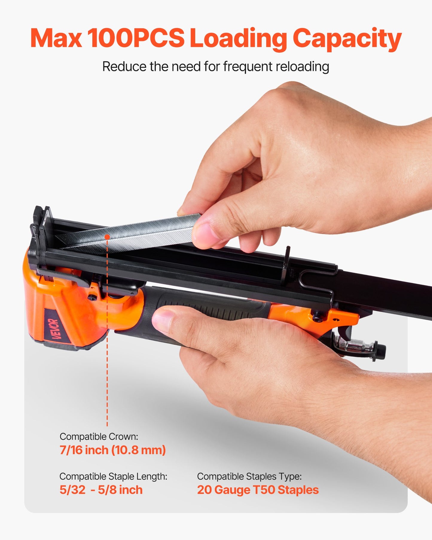 Pneumatic Staple Gun, 20 Gauge T50 Pneumatic Upholstery Stapler for 10.8mm Crown 4mm-16mm Length Staples, 70-110 PSI Air Staple Gun for Woodworking, Upholstering, Fabric, Crafts, DIY Projects