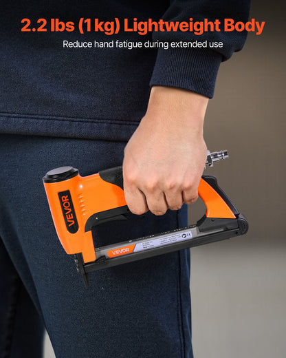 Pneumatic Staple Gun, 20 Gauge Air Upholstery Stapler for 50 Series Fine Wire Staples 12.8mm Crown 6mm-16mm Length, Max 110PCS Loading Air Staple Gun for Upholstering, Woodworking, DIY Projects