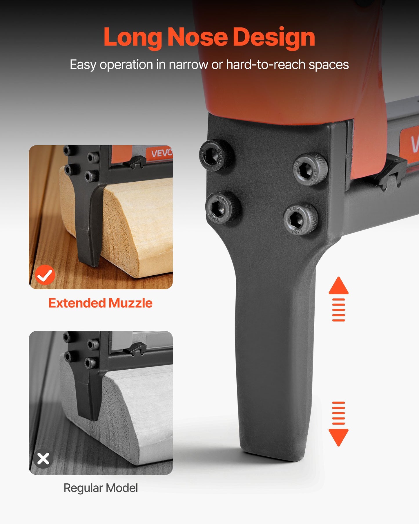 Pneumatic Staple Gun, 22 Gauge Long-Nose Upholstery Stapler for 71 Series Fine Wire Staples 9.5mm Crown 6mm-16mm Length, Max 180PCS Loading Air Staple Gun for Upholstering, Woodworking, DIY