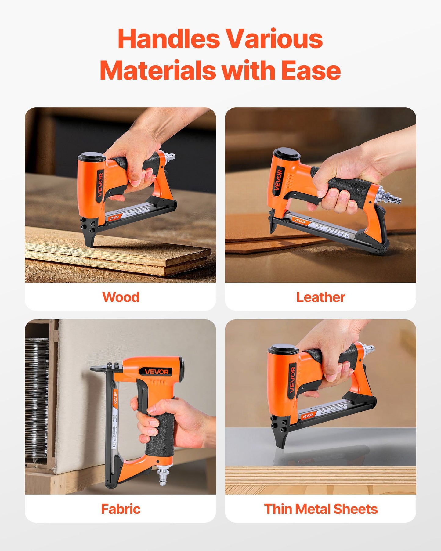 Pneumatic Staple Gun, 22 Gauge Air Upholstery Stapler for 71 Series Fine Wire Staples 9.5mm Crown 6-16mm Length, Max 180PCS Loading Air Staple Gun for Upholstering, Woodworking, DIY Projects