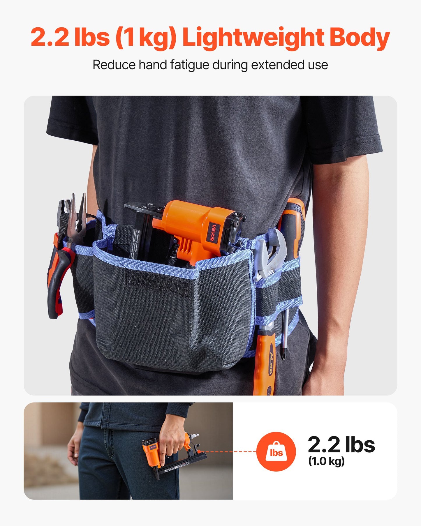 Pneumatic Staple Gun, 22 Gauge Pneumatic Upholstery Stapler for 71 Series Fine Wire Staples 9.1mm Crown 4mm-16mm Length, 70-110 PSI Air Staple Gun for Woodworking, Upholstering, DIY Project