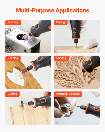 73-delars sladdlöst roterande verktygssats, DC4V bärbart mini-elroterande verktyg, 5 hastighetsnivåer 7000-20000 varv/min Multifunktionella gör-det-själv-verktyg för gravyr, slipning, polering, snidning, skärning, gör-det-själv-pyssel