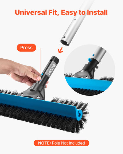 Pool Brush Head, 508 mm Scrub Brushes with Nylon Bristles and Aluminum Pole Connector, Heavy Duty Curved Brush Head for Cleaning Inground/Above Ground Swimming Pool Walls, Pole Not Included