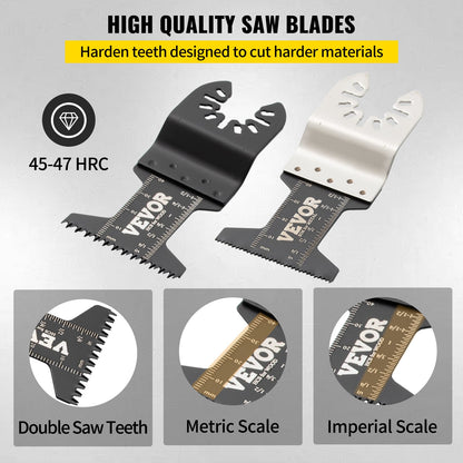 50 PCS Oscillating Saw Blades, Quick Release Multitool Blades Kit, HCS Tool Blades for Wood Plastic Metal Nails Bolts, Compatible with Dewalt Dremel Fein Worx Bosch Makita Milwaukee