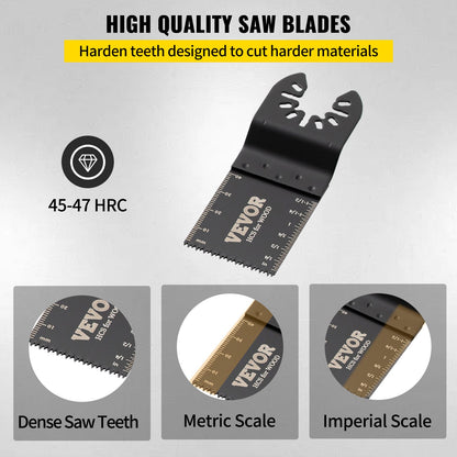 100PCS Oscillating Saw Blades, Quick Release Multitool Blades Kit, HCS Tool Blades for Wood Plastic, Compatible with Dewalt Dremel Fein Worx Bosch Makita Milwaukee