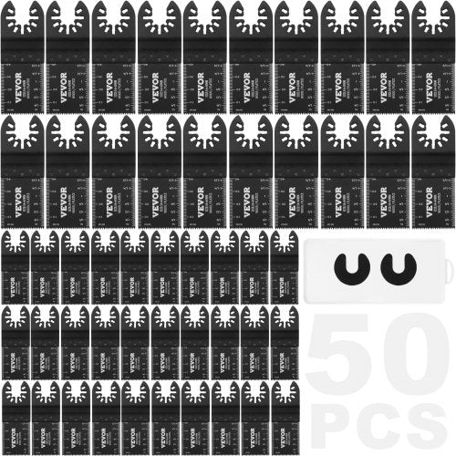 50 st oscillerande sågblad, universella snabbkopplingar för oscillerande sågblad, multiverktygsblad för trä, plast, aluminium, passar Dewalt, Milwaukee, Hitachi, Chicago, Craftsman