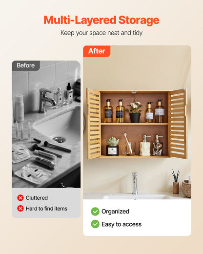 Badrumsskåp med 2 dörrar och justerbar hylla, 3 höjdnivåer, förvaring över toaletten, medicinskåp, väggmonterad, hängande organiserare med hyllor för tvättstuga, kök, toalett