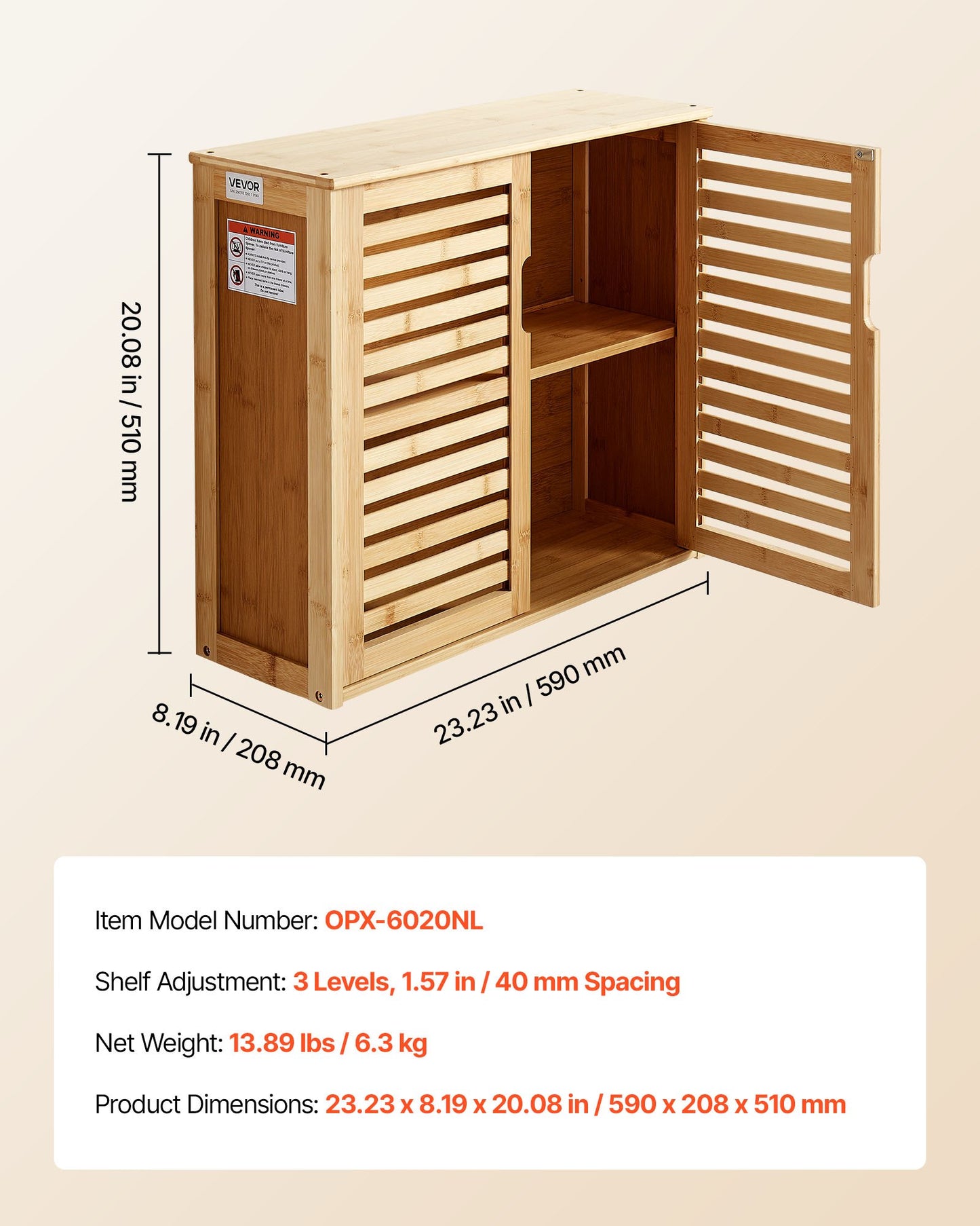Badrumsskåp med 2 dörrar och justerbar hylla, 3 höjdnivåer, förvaring över toaletten, medicinskåp, väggmonterad, hängande organiserare med hyllor för tvättstuga, kök, toalett