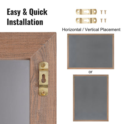 Magnetic Chalk Board, Hanging Message Signs with Chalks, Vintage Chalkboard Sign, Rustic Brown Framed Calendar and Bulletin Combo Boards, 35"x46", Kitchen, Home Decor, Wedding