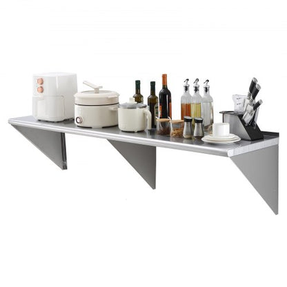 72" x 18" Stainless Steel Wall Mounted Shelf Kitchen Restaurant Shelving