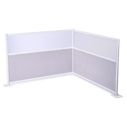 Office Divider Privacy Partitions, 2-Pack, 1.83m x 1.22m Room Divider Walls, PET Workstation Cubicle Partition with Frosted Acrylic Windows, Freestanding Privacy Panels for Office Library