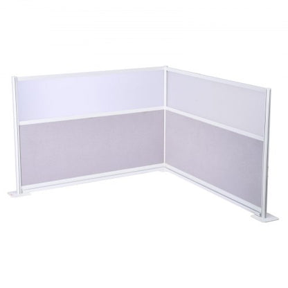 Office Divider Privacy Partitions, 2-Pack, 1.83m x 1.22m Room Divider Walls, PET Workstation Cubicle Partition with Frosted Acrylic Windows, Freestanding Privacy Panels for Office Library