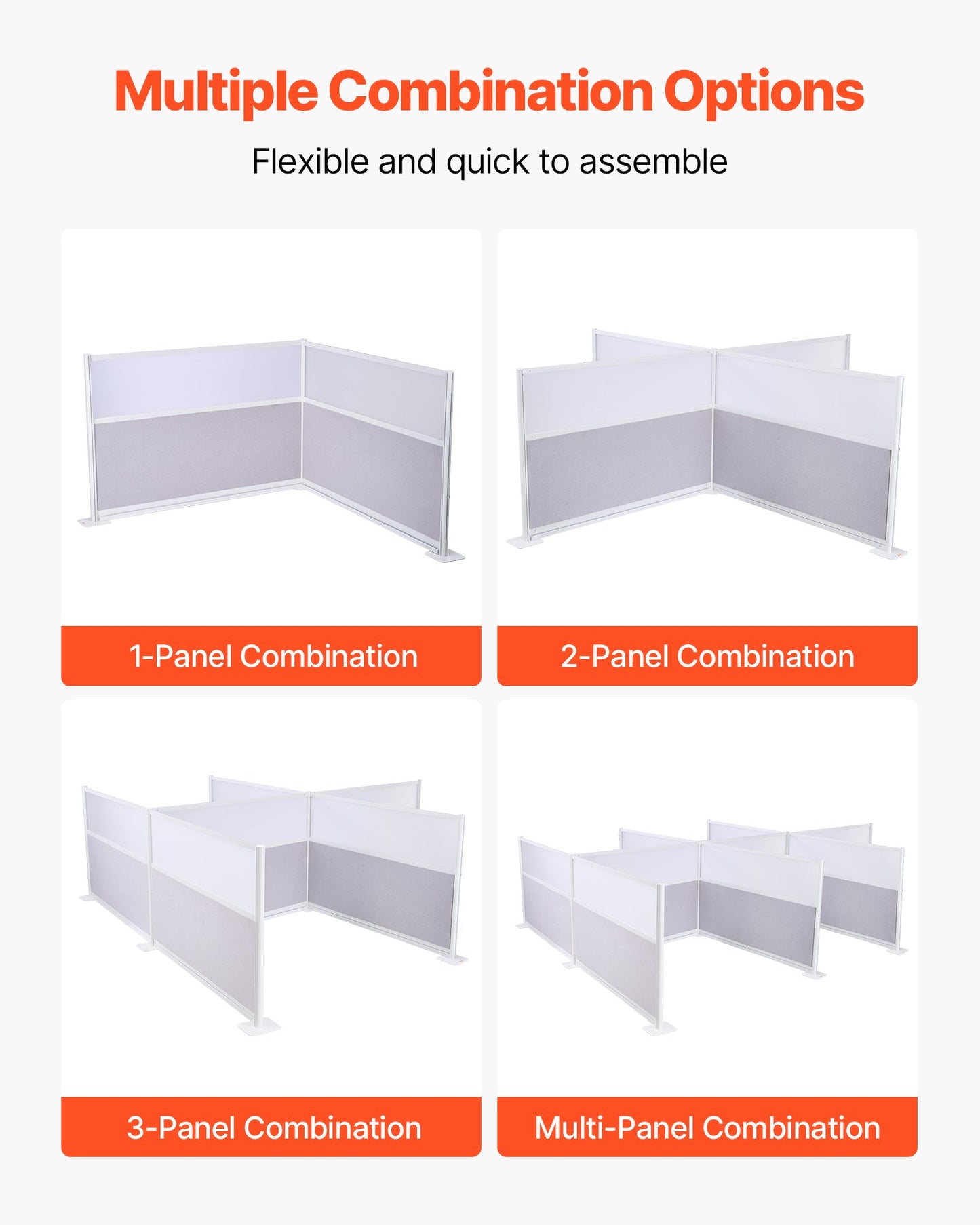 Office Divider Privacy Partitions, 2-Pack, 1.83m x 1.22m Room Divider Walls, PET Workstation Cubicle Partition with Frosted Acrylic Windows, Freestanding Privacy Panels for Office Library