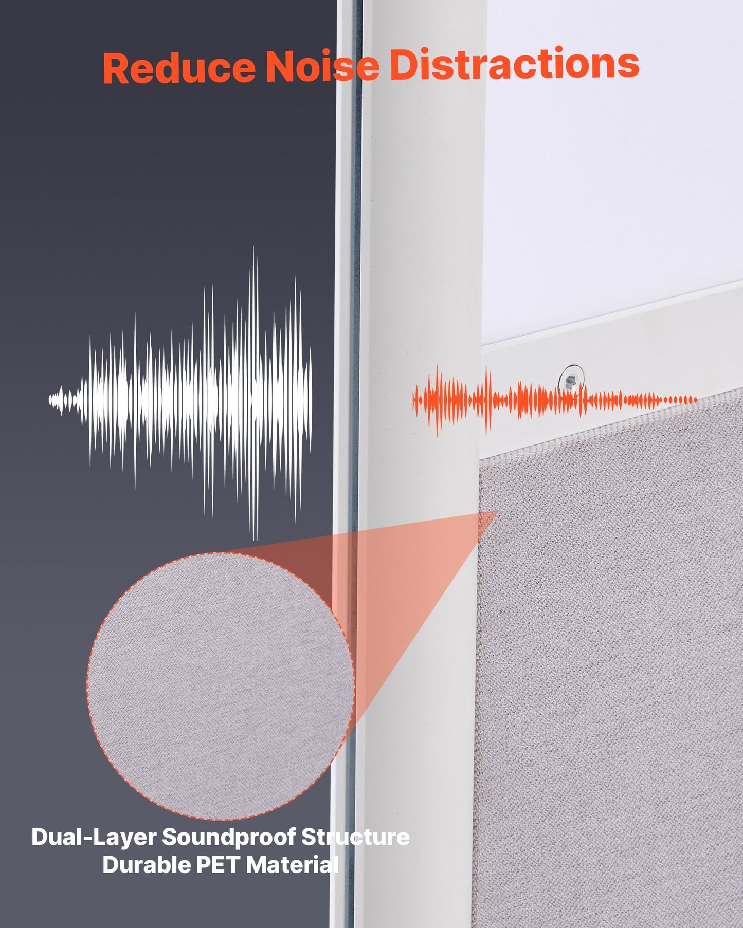 Office Divider Privacy Partitions, 2-Pack, 1.83m x 1.22m Room Divider Walls, PET Workstation Cubicle Partition with Frosted Acrylic Windows, Freestanding Privacy Panels for Office Library