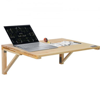 Väggmonterat fällbord, 89,5 x 61,6 cm väggmonterat klaffbord, flytande träskrivbord med järnfäste, nedfällbart skrivbord för små utrymmen, hemmakontor, matsal, tvättstuga, kök, bar