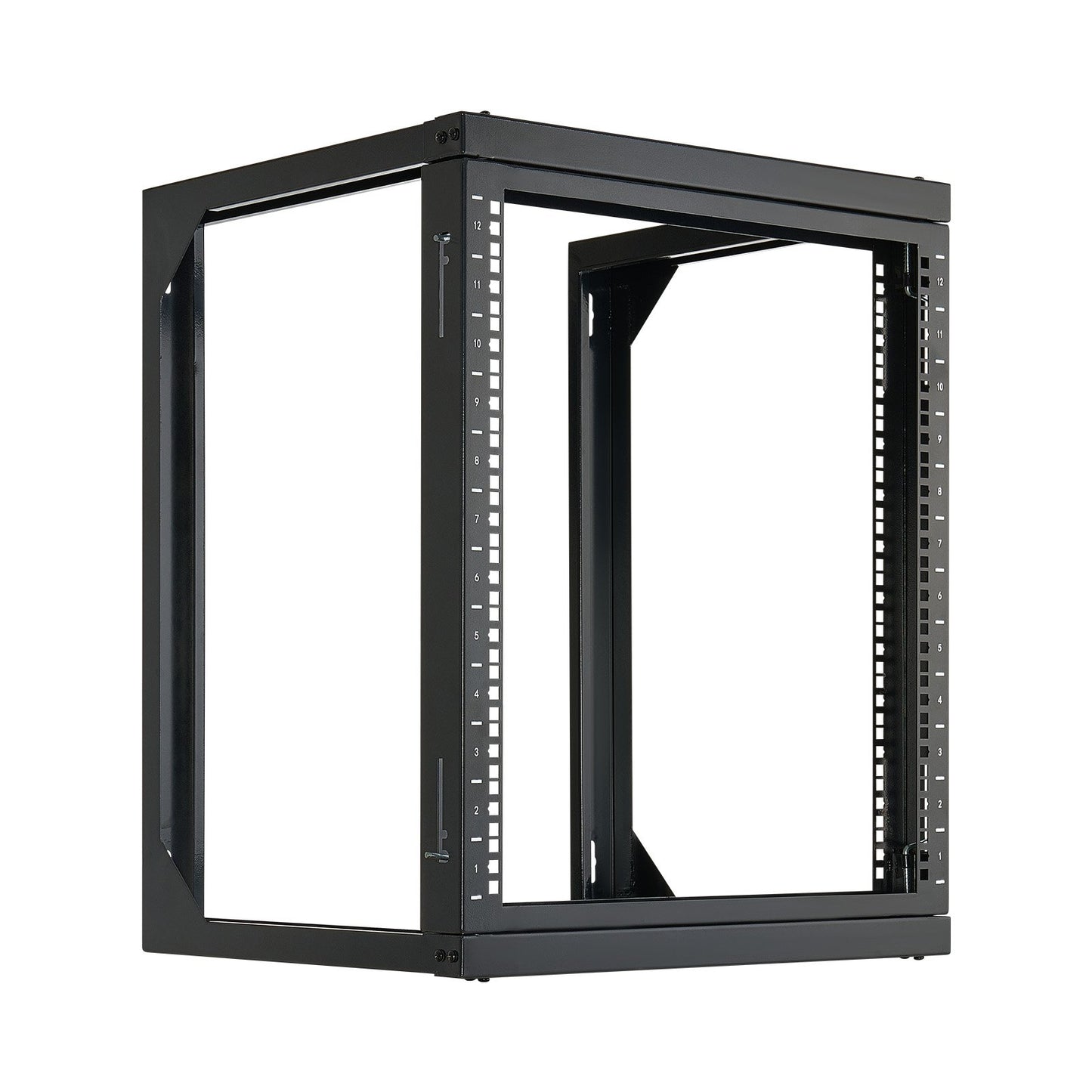 12U Wall Mount Server Rack, 68.04 kg Max Load Capacity, Open Frame Network Rack with 180 Degrees Gate Swing Door, Carbon Steel, Ideal for IT Network Equipment & AV Devices Computer Server, Black