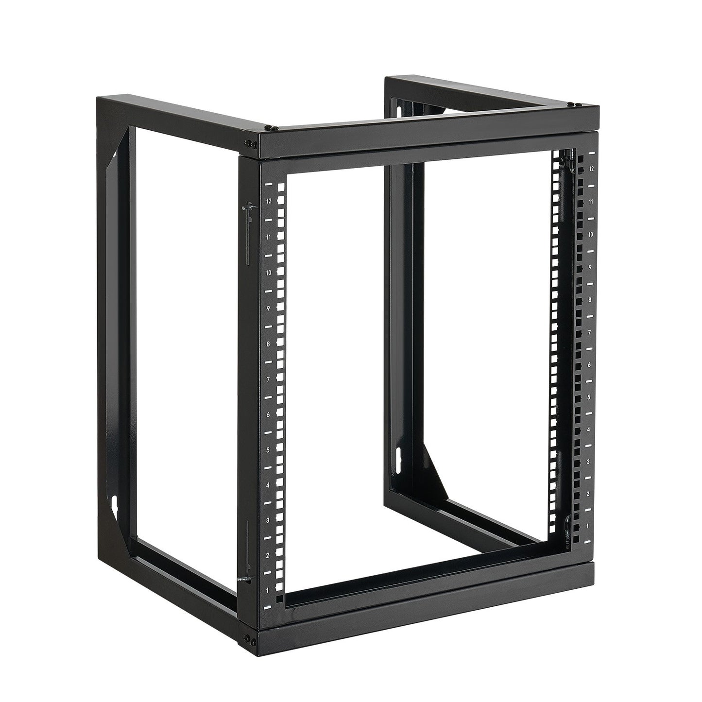 12U Wall Mount Server Rack, 68.04 kg Max Load Capacity, Open Frame Network Rack with 180 Degrees Gate Swing Door, Carbon Steel, Ideal for IT Network Equipment & AV Devices Computer Server, Black