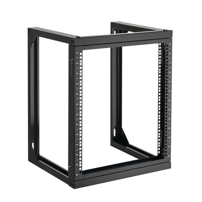 12U Wall Mount Server Rack, 68.04 kg Max Load Capacity, Open Frame Network Rack with 180 Degrees Gate Swing Door, Carbon Steel, Ideal for IT Network Equipment & AV Devices Computer Server, Black