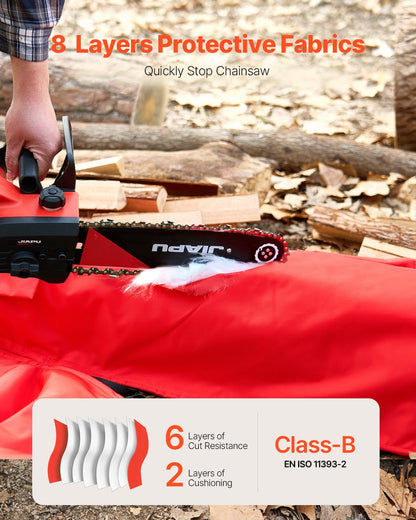 Chainsaw Chaps Wrap, Class B, 8 Layers Wrap Style Chainsaw Pants with Adjustable Belt & Gear Pocket, Chain Saw Chaps for Men/Women, Chainsaw Safety Equipment for Loggers Forest Workers, Large