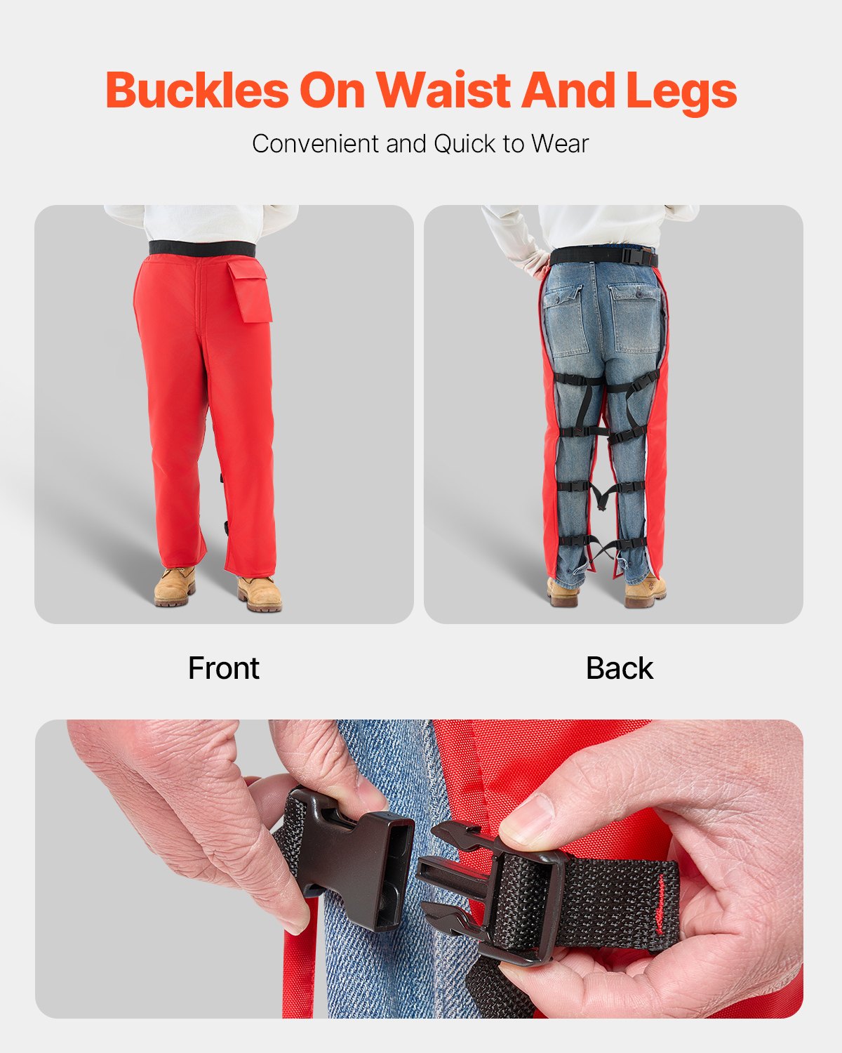 Chainsaw Chaps Wrap, Class B, 8 Layers Wrap Style Chainsaw Pants with Adjustable Belt & Gear Pocket, Chain Saw Chaps for Men/Women, Chainsaw Safety Equipment for Loggers Forest Workers, Large