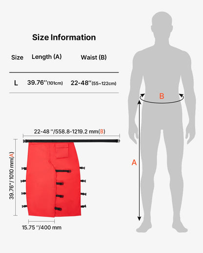 Chainsaw Chaps Wrap, Class B, 8 Layers Wrap Style Chainsaw Pants with Adjustable Belt & Gear Pocket, Chain Saw Chaps for Men/Women, Chainsaw Safety Equipment for Loggers Forest Workers, Large