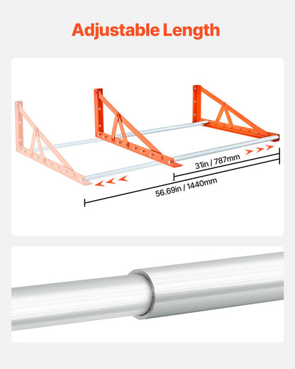 Väggmonterat däckställ, justerbart däckställ 31" - 56", kraftigt däckställ i stål Q235 för standarddäck R14-R20 tum, max 400lbs lastkapacitet, perfekt för garage, verkstad och reparationsverkstad