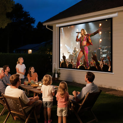 Motoriserad projektorduk, 1829 mm 4:3 1080 HD elektrisk projektorduk, väggmonterad projektorduk med fjärrkontroll, automatisk filmduk för hemmabio på familjekontor