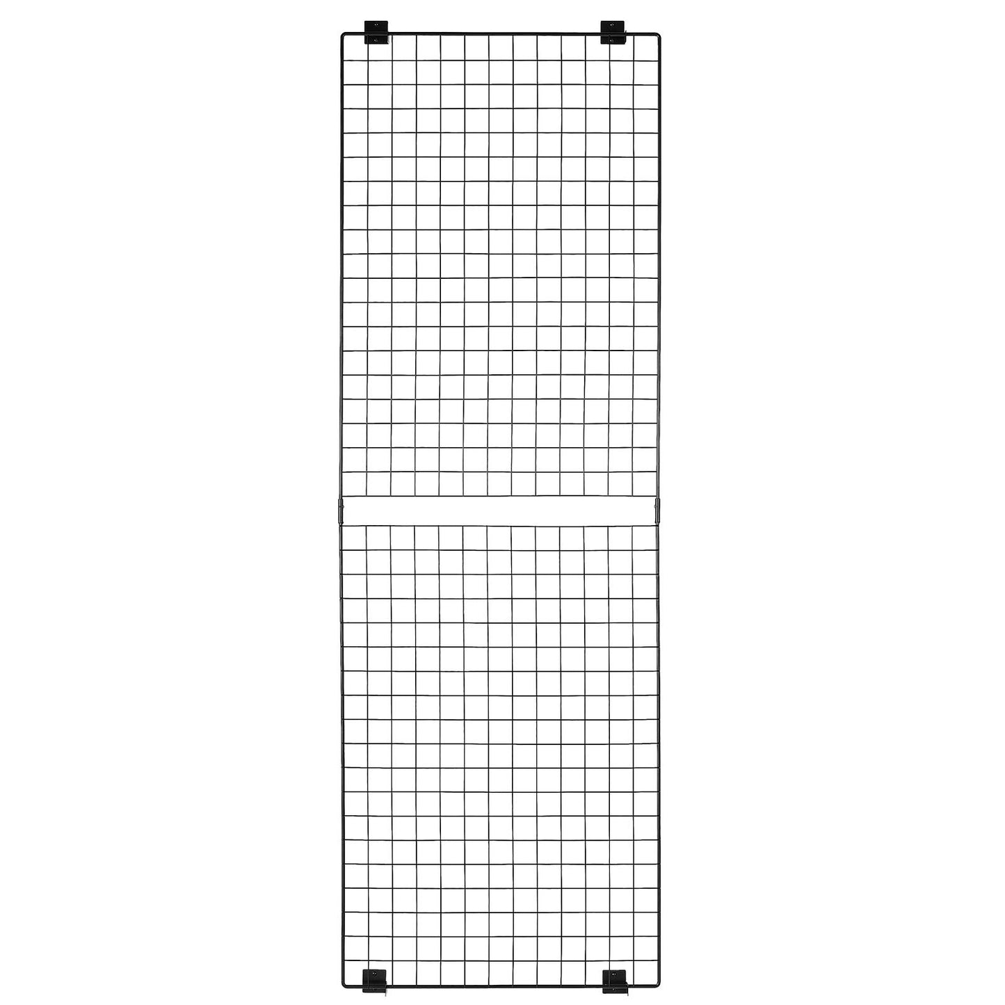 3-pack väggpaneler med rutnät, 610 x 1828 mm trådpaneler, väggmonterad konsthylla, vägghängande rutnät i svart kolstål för hantverksutställning, dekoration, förvaring, anslagstavla