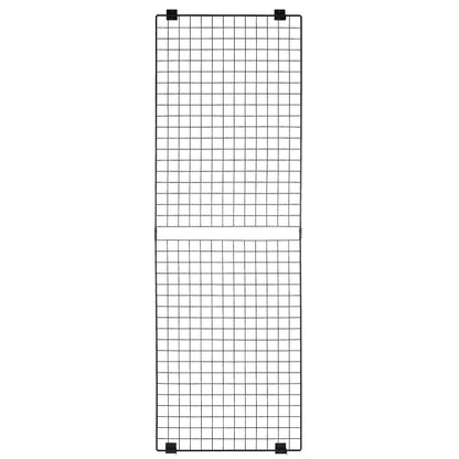 3-pack väggpaneler med rutnät, 610 x 1828 mm trådpaneler, väggmonterad konsthylla, vägghängande rutnät i svart kolstål för hantverksutställning, dekoration, förvaring, anslagstavla