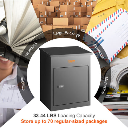 Mailboxes for Outside 17.3"x13.8"x22.8", Galvanized Steel Package Delivery Boxes for Outside with Coded Lock, Anti-Theft Baffle, IPX3 Waterproof Delivery Box for Packages for Porch, Curbside