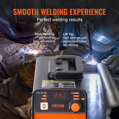 220V Stick Welder, 140A ARC/Lift TIG Welding Machine with Large LED Display, 2-in-1 Portable Stick Welding Machine with Hot Start Arc Force Anti-Stick VRD, MMA ARC Welder Machine for Welding
