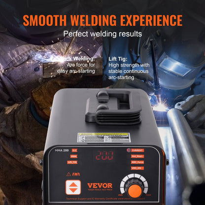 220V Stick Welder, 200A ARC/Lift TIG Welding Machine with Large LED Display, 2-in-1 Portable Stick Welding Machine with Hot Start Arc Force Anti-Stick VRD, MMA ARC Welder Machine