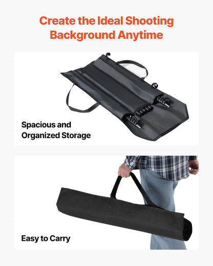 Backdrop Stand, 6.5 x 10 ft Adjustable Photo Backdrop Stand Kit, Portable Background Backdrop Stand with 5 Crossbars, Heavy Duty Projector Screen Stand, for Wedding, Photo Video Studio & Party