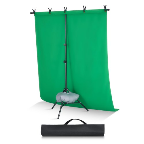 Backdrop Stand, 5 x 6.5 ft Adjustable Photo Backdrop Stand Kit, Portable Background Backdrop Stand with 3 Crossbars, Heavy Duty Projector Screen Stand, for Wedding, Photo Video Studio & Party