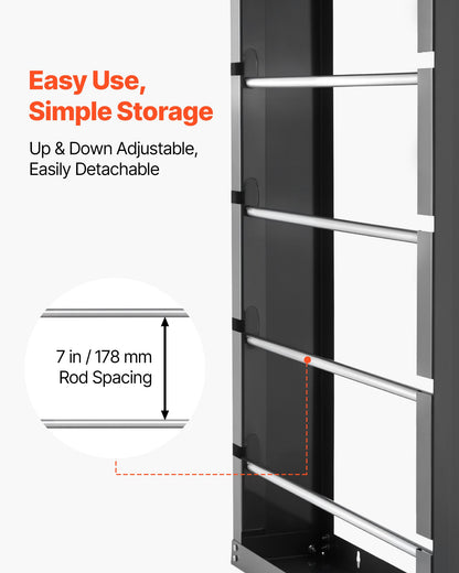 Trådrullställ, 4 justerbara stänger, kallvalsat ståltrådsrullhållare väggmonterad för multispolar, kabelförvaring, kabelhållare med kapacitet 68 kg / 150 lbs, för elektrisk industriell detaljhandel