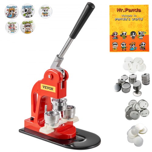 Button Maker Machine, 32 mm (1.25 inch) Badge Punch Press Kit, Children DIY Gifts Pin Maker, Button Making Supplies with 500pcs Button Parts & Circle Cutter & Magic Book