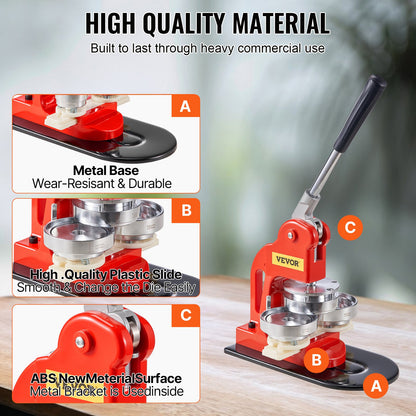 Button Maker Machine, 75 mm (3 inch) Badge Punch Press Kit, Children DIY Gifts Pin Maker, Button Making Supplies with 500pcs Button Parts & Circle Cutter & Magic Book