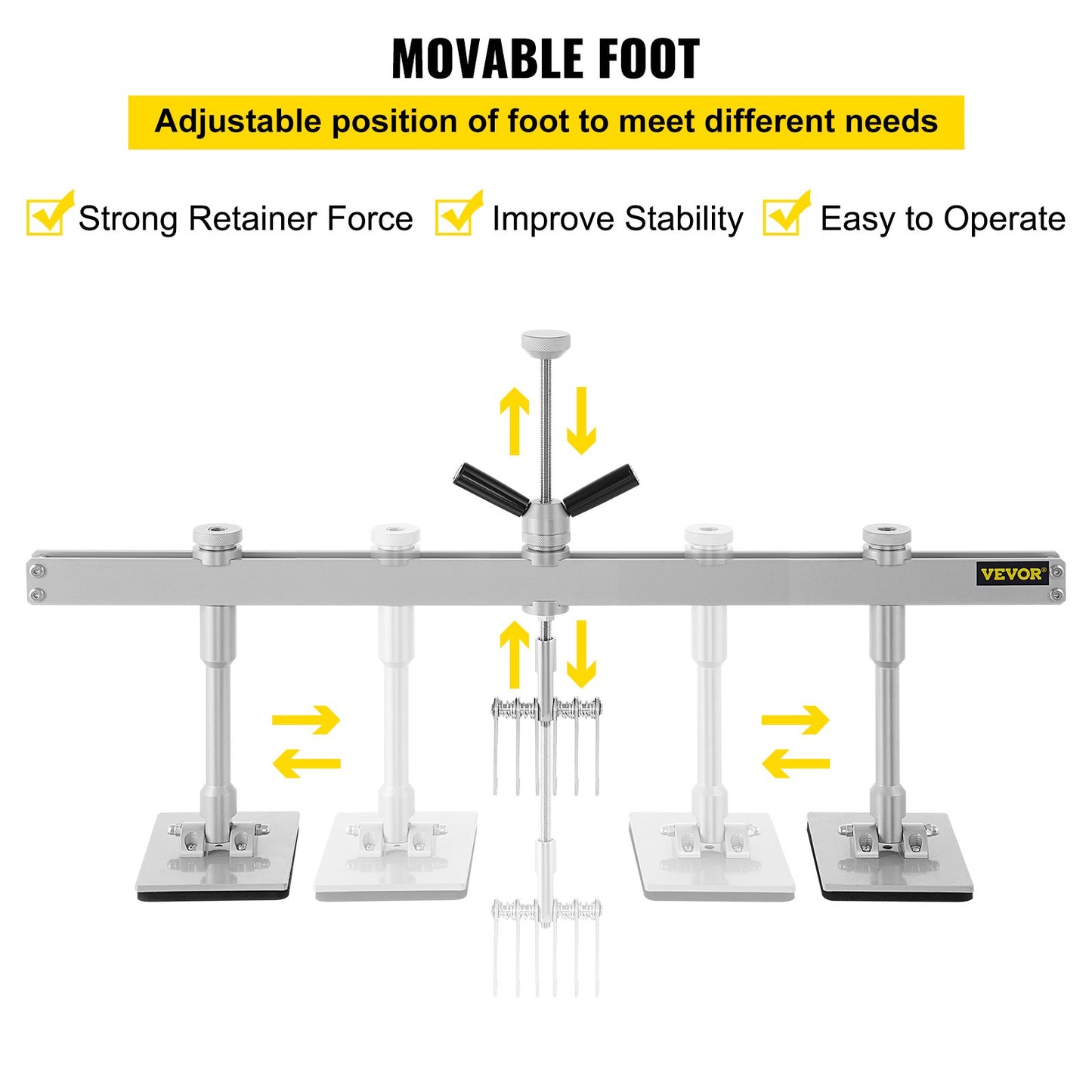Car Dent Puller Kit, 85CM Dent Pull Lever 6 Claw Hook Accessories, Paintless Dent Removal Kit Dent Pull Lever Bar Kit for Auto Body Repair Door Dings and Hail Damage