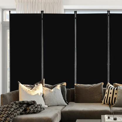 Room Divider, 6 Panels Room Divider, Folding Privacy Screen and Portable Partition Divider for Room Separation, Freestanding Room Partitions for Office, Bedroom, Study, Black