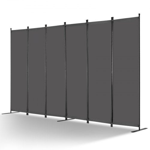 Room Divider, 6 Panels Room Divider, Folding Privacy Screen and Portable Partition Divider for Room Separation, Freestanding Room Partitions for Office, Bedroom, Study, Grey